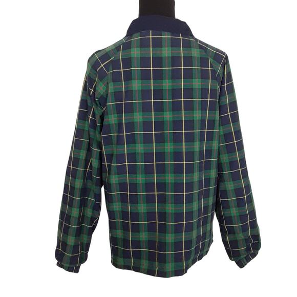Vintage 80s Tartan Plaid Funnel Neck Jacket Reversible Full Zip Windbreaker Sz M - Picture 2 of 15